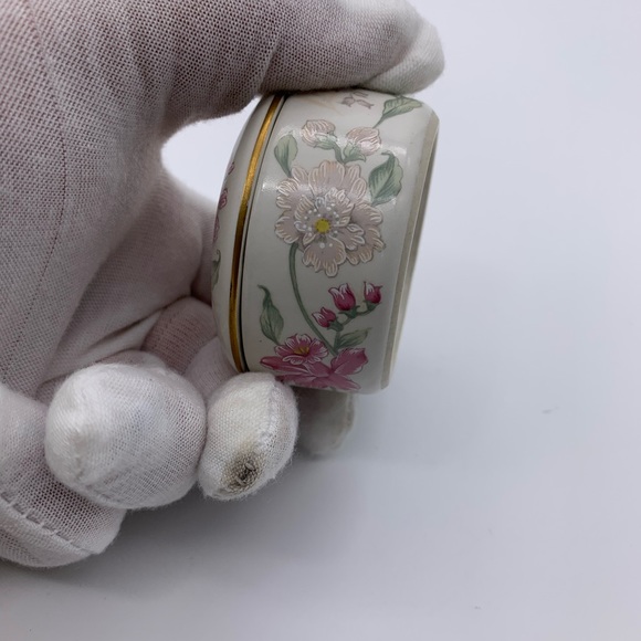 Vintage Prima Otagiri Japan Porcelain Pink White Floral With Gold Rim TrinketBox - Picture 8 of 12